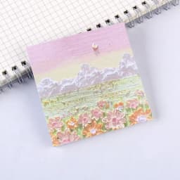 Landscape Oil Painting Sticky Notes Can Be Torn Note Book With Sticky Message Stereo Instagram High Appearance Level Cute Girl N