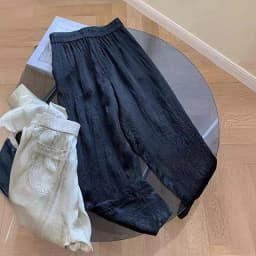 Summer Fashion Women's Clothing High-Waisted Pants Wide Legged Casual Trousers Draped Straight Ice Silk Sunscreen Long Trousers
