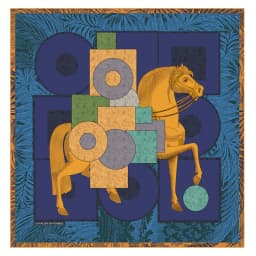 90cm Classic Checkered Horse Brand Square Scarf Women Twill Silk Scarf Shawl Hijab Luxury Bandana Foulard Neckerchief Head Scarf