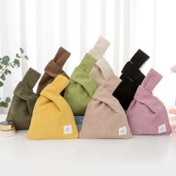 NamcheBarwa Japanese Mini Knot Wrist Bag Corduroy Women Top Handle Bag Simple Purses Handbags Simple Shopping Bag Phone Key Bag