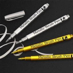 2/1Pc Gold Silver Brush Metallic Marker Pens Permanent Art Marker For Manga Crafts Scrapbooking Stationery School Art Supplies