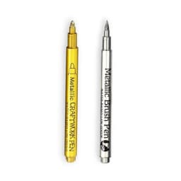 2/1Pc Gold Silver Brush Metallic Marker Pens Permanent Art Marker For Manga Crafts Scrapbooking Stationery School Art Supplies