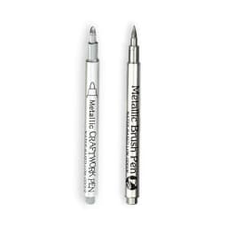 2/1Pc Gold Silver Brush Metallic Marker Pens Permanent Art Marker For Manga Crafts Scrapbooking Stationery School Art Supplies