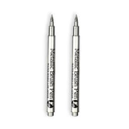 2/1Pc Gold Silver Brush Metallic Marker Pens Permanent Art Marker For Manga Crafts Scrapbooking Stationery School Art Supplies