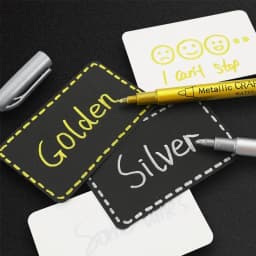 2/1Pc Gold Silver Brush Metallic Marker Pens Permanent Art Marker For Manga Crafts Scrapbooking Stationery School Art Supplies