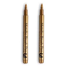 2/1Pc Gold Silver Brush Metallic Marker Pens Permanent Art Marker For Manga Crafts Scrapbooking Stationery School Art Supplies