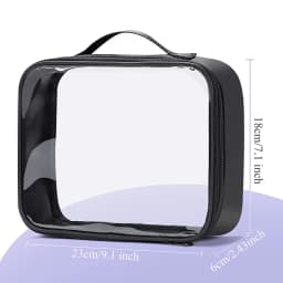 Clear Makeup Bag with Zippers Transparent Makeup Organizer Cosmetic Makeup Bags for Vacation Business Trip Airport Toiletry Bag