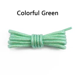Round Glitter Shoelaces of Sneaker Trendy Bright White Colorful Lurex Shoelaces White Casual Sports Leather Running Shoes Laces