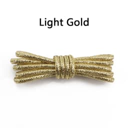 Round Glitter Shoelaces of Sneaker Trendy Bright White Colorful Lurex Shoelaces White Casual Sports Leather Running Shoes Laces
