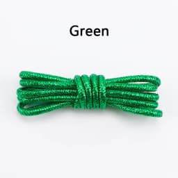 Round Glitter Shoelaces of Sneaker Trendy Bright White Colorful Lurex Shoelaces White Casual Sports Leather Running Shoes Laces