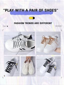 Round Glitter Shoelaces of Sneaker Trendy Bright White Colorful Lurex Shoelaces White Casual Sports Leather Running Shoes Laces