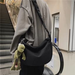 Canvas Crossbody Bag Large Capacity Hip-Hop Street Style For Both Men And Women