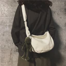Canvas Crossbody Bag Large Capacity Hip-Hop Street Style For Both Men And Women