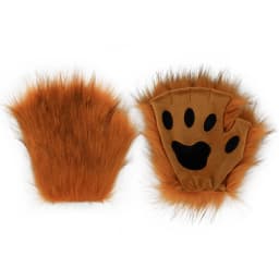 Wolf Paw Gloves Faux Fur Cat Fingerless Mittens Winter Warm Cosplay Halloween Fancy Party Costume Accessories