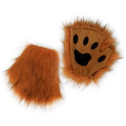 Wolf Paw Gloves Faux Fur Cat Fingerless Mittens Winter Warm Cosplay Halloween Fancy Party Costume Accessories