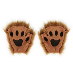 Wolf Paw Gloves Faux Fur Cat Fingerless Mittens Winter Warm Cosplay Halloween Fancy Party Costume Accessories