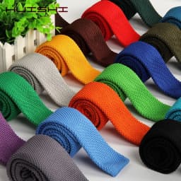 Fashion Men's Solid Colourful Knitted Ties Normal Classic Narrow Slim Neck Tie Woven Plain Cravate Narrow Neckties Gravatas