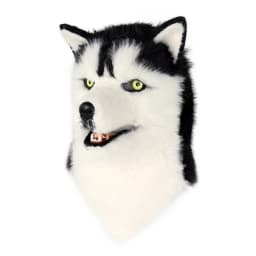 Furry Dog Mask Animal Full Head Wolf Realistic Masks for Halloween Carnival Fancy Dress Party Cosplay Costume Women Men