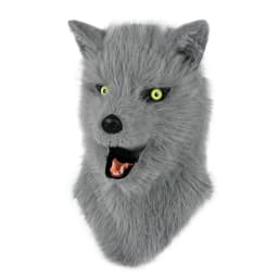 Furry Dog Mask Animal Full Head Wolf Realistic Masks for Halloween Carnival Fancy Dress Party Cosplay Costume Women Men