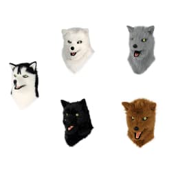 Furry Dog Mask Animal Full Head Wolf Realistic Masks for Halloween Carnival Fancy Dress Party Cosplay Costume Women Men