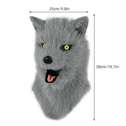 Furry Dog Mask Animal Full Head Wolf Realistic Masks for Halloween Carnival Fancy Dress Party Cosplay Costume Women Men