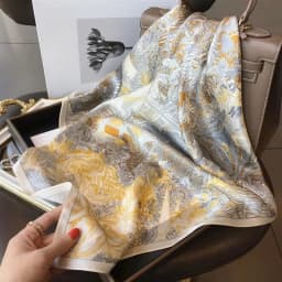High-end Silk Scarf Lady 70*70cm Silk Square Scarf Women Soft Satin Hairband Neckerchief Tie Female Headband Foulard Bag Ribbon