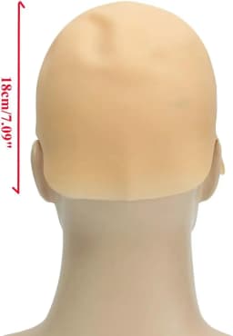 Thick Bald Skin Head Hairless Fake Skull Fancy Dress Costume Cosplay Hat For Men Ladies Halloween Party