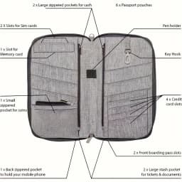Large Capacity Unisex Diagonal Shoulder Passport Bag Waterproof And Multi-functional Travel Portable  Card Holder Passport Clip