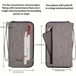 Large Capacity Unisex Diagonal Shoulder Passport Bag Waterproof And Multi-functional Travel Portable  Card Holder Passport Clip