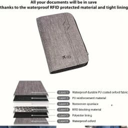 Large Capacity Unisex Diagonal Shoulder Passport Bag Waterproof And Multi-functional Travel Portable  Card Holder Passport Clip