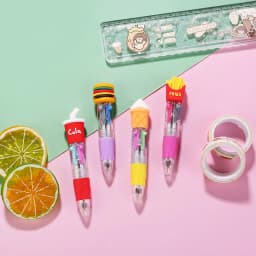 10Pcs/Lot Cute Hamburg French Fries Mini Four Color Ballpoint Pen Cartoon Food Pizza Cola 4 Color Pens School Office Supplies
