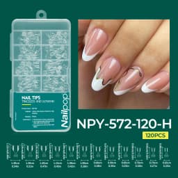 Nailpop 120pcs/box Gel X Nail Tips Medium Short Shape Almond/Square/Soft Gel Nail Tips False Nails Soak Off Easy Nail Extensions