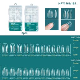 Nailpop 120pcs/box Gel X Nail Tips Medium Short Shape Almond/Square/Soft Gel Nail Tips False Nails Soak Off Easy Nail Extensions