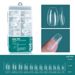 Nailpop 120pcs/box Gel X Nail Tips Medium Short Shape Almond/Square/Soft Gel Nail Tips False Nails Soak Off Easy Nail Extensions