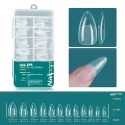 Nailpop 120pcs/box Gel X Nail Tips Medium Short Shape Almond/Square/Soft Gel Nail Tips False Nails Soak Off Easy Nail Extensions