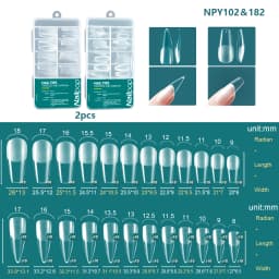 Nailpop 120pcs/box Gel X Nail Tips Medium Short Shape Almond/Square/Soft Gel Nail Tips False Nails Soak Off Easy Nail Extensions