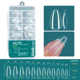 Nailpop 120pcs/box Gel X Nail Tips Medium Short Shape Almond/Square/Soft Gel Nail Tips False Nails Soak Off Easy Nail Extensions