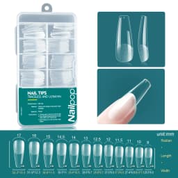 Nailpop 120pcs/box Gel X Nail Tips Medium Short Shape Almond/Square/Soft Gel Nail Tips False Nails Soak Off Easy Nail Extensions