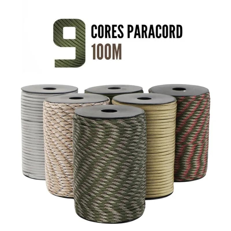 100M/50M 550 Military Standard 9-Core Paracord Rope 4mm Outdoor Parachute Cord Survival Umbrella Tent Lanyard Strap