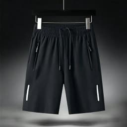 Men's Summer Ultra-thin Ice Silk Beach Casual Shorts Jogging Sport Quick Dry Male Zipper Loose Gym Sports Short Pants Sweatpant