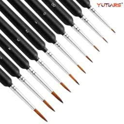 10/11pcs Miniature Paint Brushes, Detail Tip Paint Brushes Set With Ergonomic Handle - Suitable For Acrylic Painting, Oil, Wat