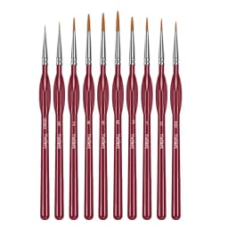 10/11pcs Miniature Paint Brushes, Detail Tip Paint Brushes Set With Ergonomic Handle - Suitable For Acrylic Painting, Oil, Wat