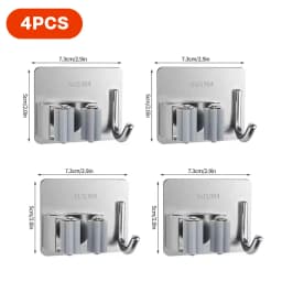Multi-Purpose Hooks Adhesive Wall Hanging Mop Rack Broom Hanger Hook Kitchen Bathroom Organization Home Organizer Accessories 