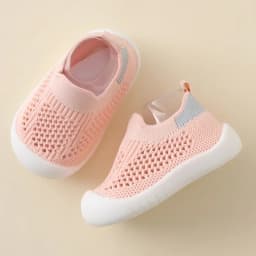 Spring Summer Toddler Shoes Breathable Knitted Kids Sneakers Boys Slip-on Tennis Shoes Girls Soft Non-slip School Casual Shoes