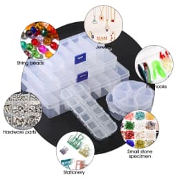 Transparent Plastic Storage Jewelry Box Compartment Adjustable Container For Beads Earring Box For Jewelry Rectangle Box Case