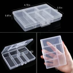 Transparent Plastic Storage Jewelry Box Compartment Adjustable Container For Beads Earring Box For Jewelry Rectangle Box Case