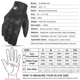 2023 Summer New Vintage Leather Motorcycle Gloves Men Black Wear-resistant Guantes Touchscreen Anti-slip Retro Motobiker Luvas