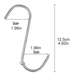 Stainless Steel S Hooks with Sharp Tip Utensil Meat Clothes Hanger Hanging Hooks for Butcher Shop Kitchen Baking Tools