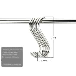 Stainless Steel S Hooks with Sharp Tip Utensil Meat Clothes Hanger Hanging Hooks for Butcher Shop Kitchen Baking Tools