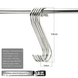 Stainless Steel S Hooks with Sharp Tip Utensil Meat Clothes Hanger Hanging Hooks for Butcher Shop Kitchen Baking Tools